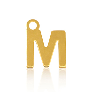 Bedels van Stainless steel Roestvrij staal (RVS) initial M Gold