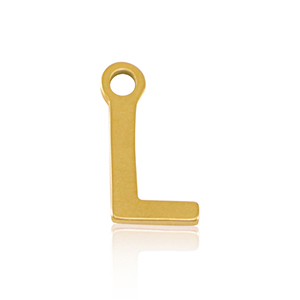 Bedels van Stainless steel Roestvrij staal (RVS) initial L Gold