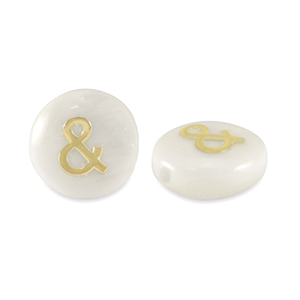 Glas kralen rondellen shell&nbsp;look "&" White-gold