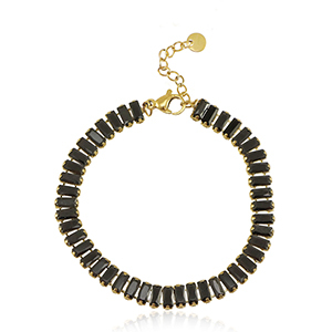 Armbanden van Stainless steel Roestvrij staal (RVS) Goud-black