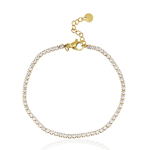 Armbanden van Stainless steel Roestvrij staal (RVS) Goud-crystal