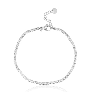 Armbanden van Stainless steel Roestvrij staal (RVS) Zilver-crystal