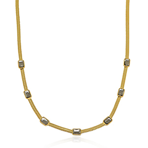 Snake kettingen van Stainless steel Roestvrij staal (RVS) crystal Gold-black