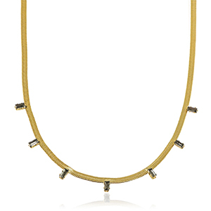 Snake kettingen van Stainless steel Roestvrij staal (RVS) crystal Gold-black