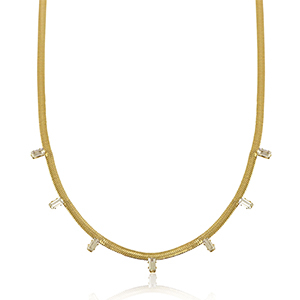 Snake kettingen van Stainless steel Roestvrij staal (RVS) crystal Gold-crystal