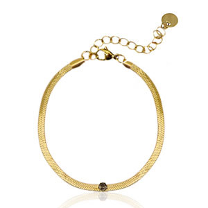 Snake armbanden van Stainless steel Roestvrij staal (RVS) crystal Gold-black