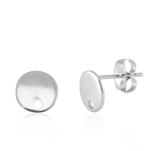 Benodigdheden van Stainless steel Roestvrij staal (RVS) oorbellen / oorsteker met oogje 8mm Silver