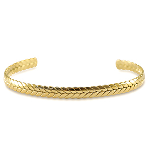 Armbanden van Stainless steel Roestvrij staal (RVS) bangle leaf Gold