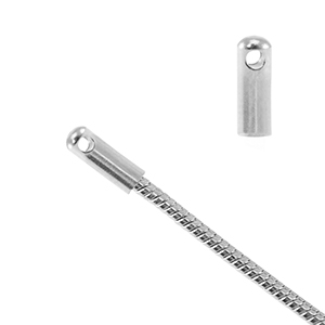 Benodigdheden van Stainless steel Roestvrij staal (RVS) eindkap voor jasseron snake &Oslash;1.7mm Zilver