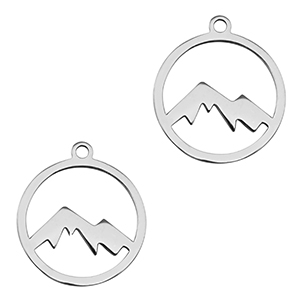 Bedels van Stainless steel Roestvrij staal (RVS) mountain Silver