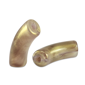 Acryl kralen tube shiny Golden taupe