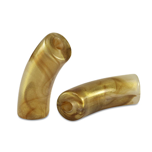 Acryl kralen tube shiny Golden brown