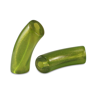 Acryl kralen tube shiny Golden olive green