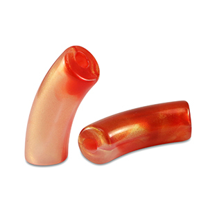 Acryl kralen tube shiny Golden orange red
