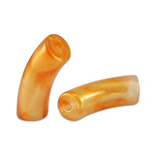 Acryl kralen tube shiny Golden orange