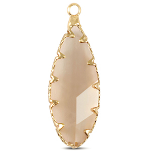 Hanger van Crystal Glass oval Black diamond-gold