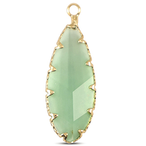 Hanger van Crystal Glass oval Apple green-gold
