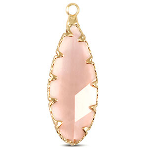 Hanger van Crystal Glass oval Pink-gold