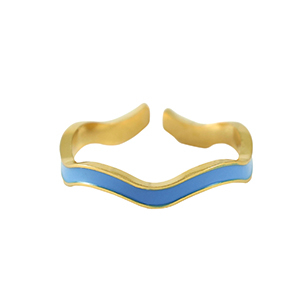 Ringen van Stainless steel Roestvrij staal (RVS) Gold-blue