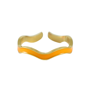 Ringen van Stainless steel Roestvrij staal (RVS) Gold-orange