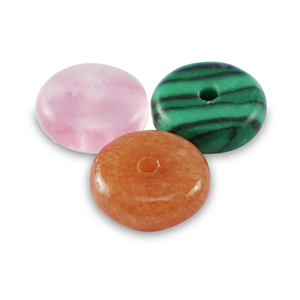 Rondellen natuursteen kralen mix 6mm Multicolour pink green