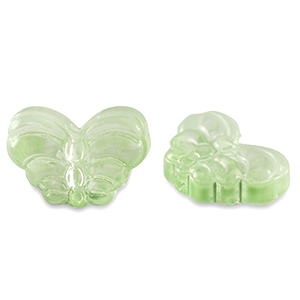 Glas kralen butterfly Light green