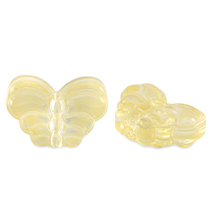 Glas kralen butterfly Yellow