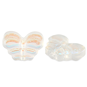 Glas kralen butterfly Crystal AB