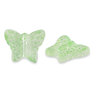 Glas kralen butterfly Light green