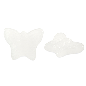 Glas kralen butterfly Milky white