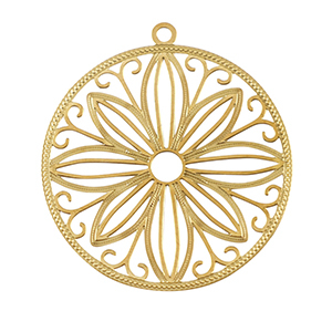 Bedels van Stainless steel Roestvrij staal (RVS) bohemian 30mm Gold