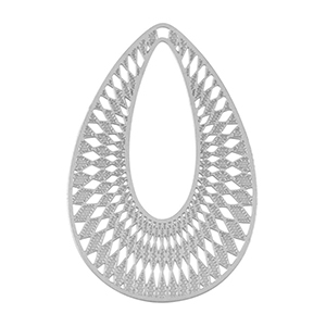 Bedels van Stainless steel Roestvrij staal (RVS) bohemian drop Silver