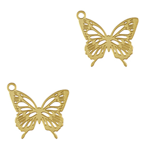 Bedels van Stainless steel Roestvrij staal (RVS) butterfly Gold