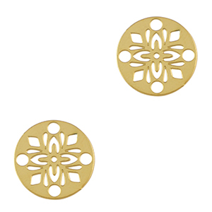 Bedels van Stainless steel Roestvrij staal (RVS) tussenstuk bohemian 14mm Gold