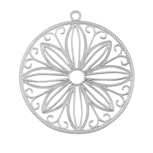 Bedels van Stainless steel Roestvrij staal (RVS) bohemian 30mm Silver