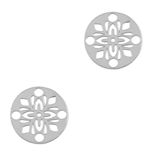 Bedels van Stainless steel Roestvrij staal (RVS) tussenstuk bohemian 14mm Silver