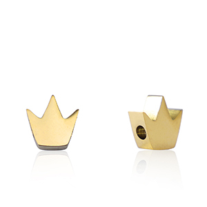 Kralen van Stainless steel Roestvrij staal (RVS) crown Gold
