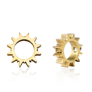 Kralen van Stainless steel Roestvrij staal (RVS) sun 9mm Gold