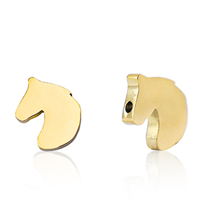 Kralen van Stainless steel Roestvrij staal (RVS) horse Gold