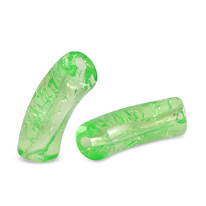 Acryl kralen tube crackle Peridot green