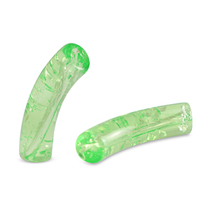 Acryl kralen tube crackle Peridot green