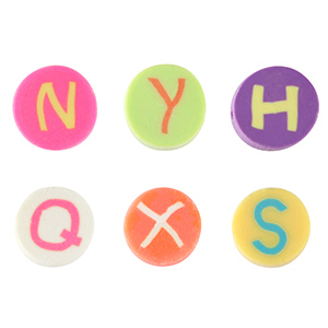 Polymeer kraal letter Multicolour