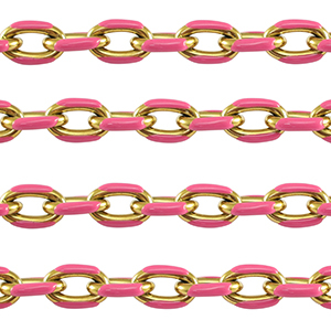 Benodigdheden van Stainless steel Roestvrij staal (RVS) jasseron ankerketting Gold-pink