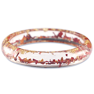 Hippe armbanden met gedroogde bloemetjes Burgundy red-gold