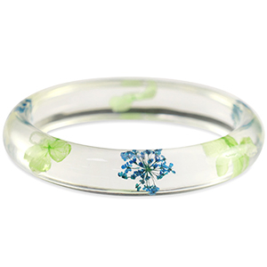 Hippe armbanden met gedroogde bloemetjes Green blue