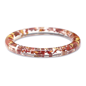 Hippe armbanden met gedroogde bloemetjes Burgundy red-gold