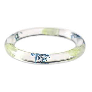 Hippe armbanden met gedroogde bloemetjes Green blue-gold