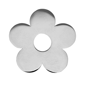 Bedels van Stainless steel Roestvrij staal (RVS) flower Silver