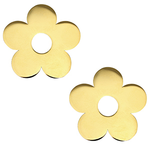 Bedels van Stainless steel Roestvrij staal (RVS) flower Gold