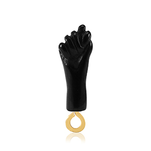 Hangers van resin "Mano Fico" Black-gold